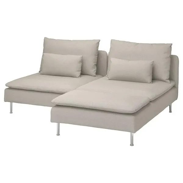 Canapé 2 pl + méridienne, Fridtuna beige clair