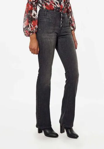 Jean noir bootcut Femme