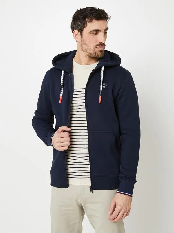 Sweat-shirt Zippé À Capuche - Bleu marine