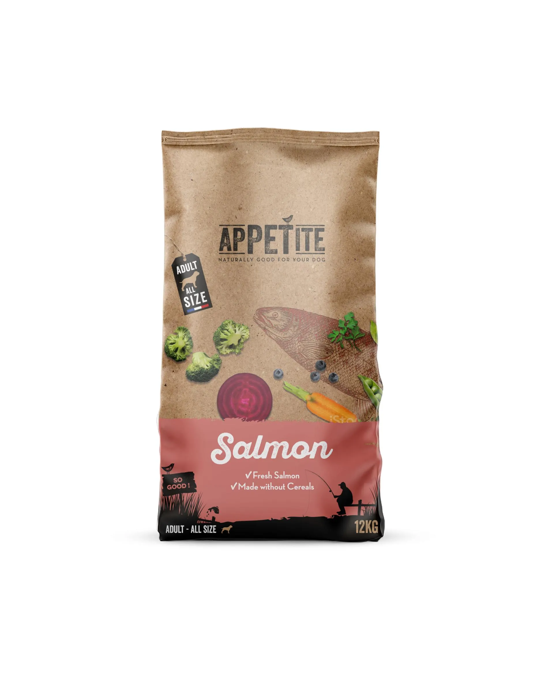 Appetite graanvrije brokken hond zalm adult 12kg
