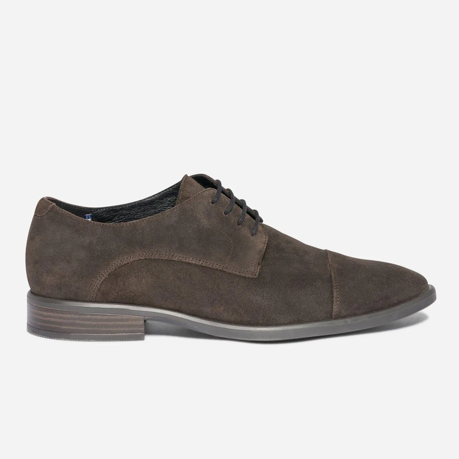 Derby ERAM FLEX marron en cuir velours