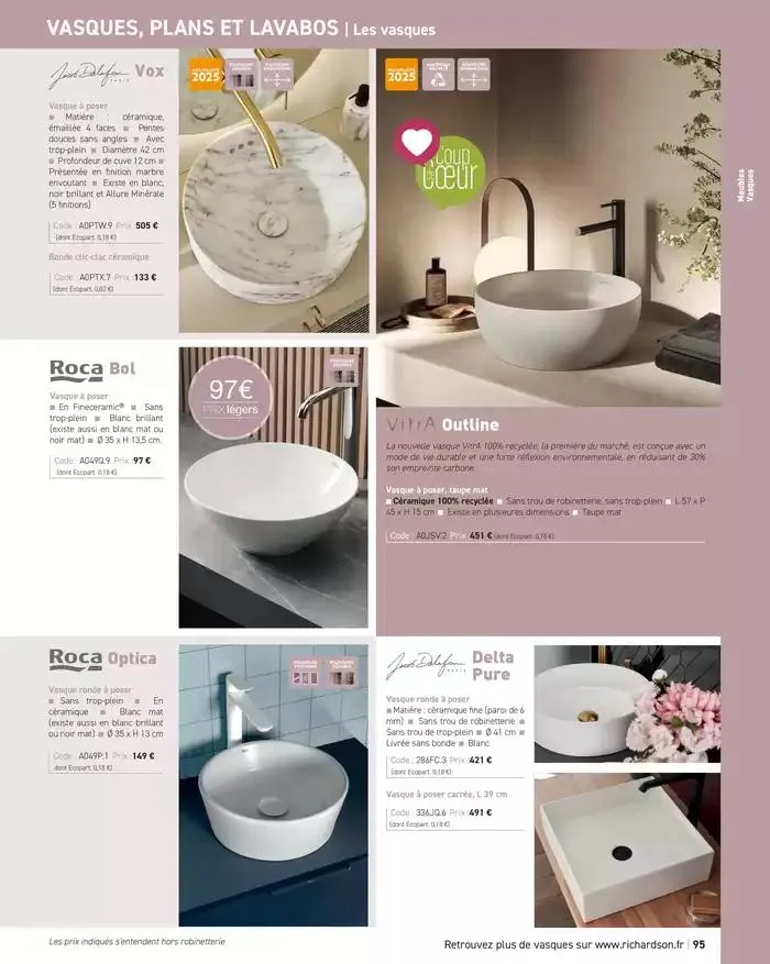 SALLE DE DE BAINS ET CARRELAGE 2025 du 11 avril au 31 décembre 2025 - Catalogue page 97