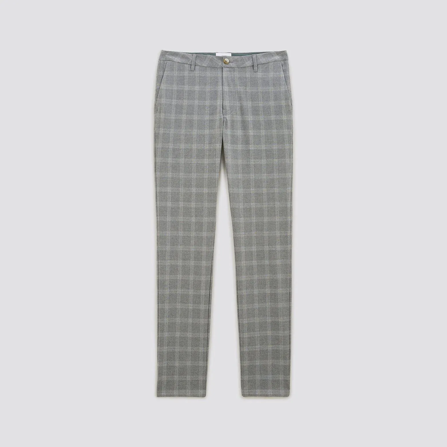 Pantalon chino slim à carreaux - Gris clair