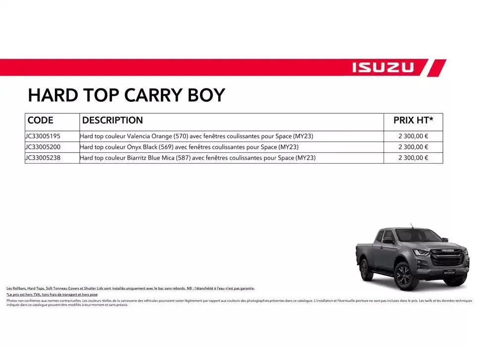 ISUZU SPACE N60B Accessoires du 15 octobre au 15 octobre 2025 - Catalogue page 21