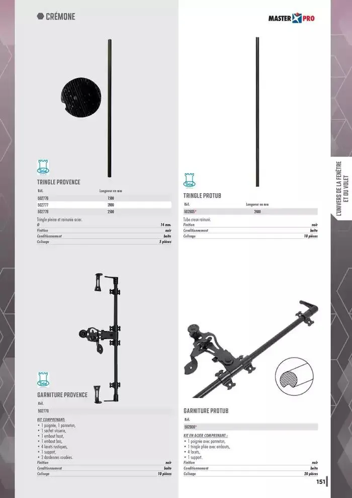 Guide Quincaillerie Serrurerie 2025 - 2026 du 1 avril au 1 avril 2026 - Catalogue page 153
