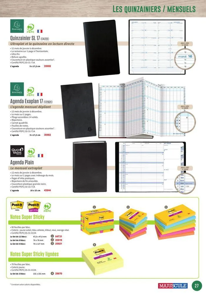 Les Agendas et Calendriers 2025 du 23 mai au 31 décembre 2025 - Catalogue page 27