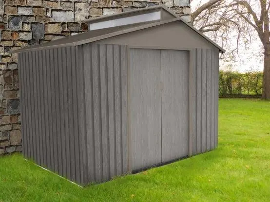 Abri de jardin Métal Gris bois vieilli 4,83m² – CHALET & JARDIN
