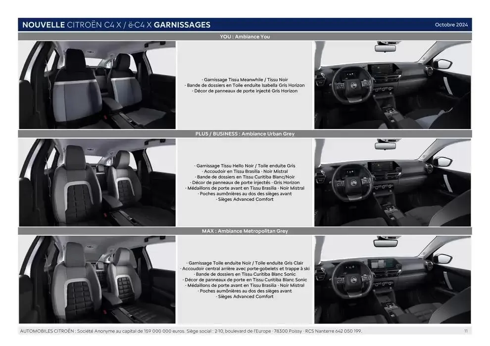 Citroën Nouvelle ë-C4 X Electrique Caractéristiques du 24 décembre au 24 décembre 2025 - Catalogue page 11