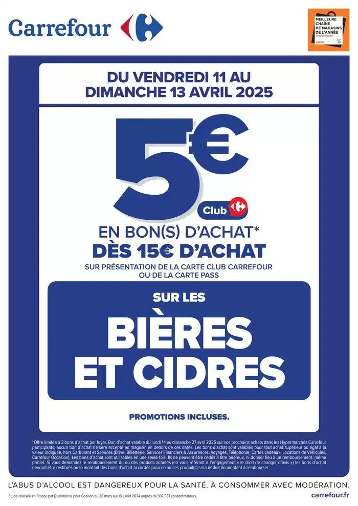 BON D’ACHAT BIÈRES ET CIDRES du 11 avril au 13 avril 2025 - Catalogue page 1