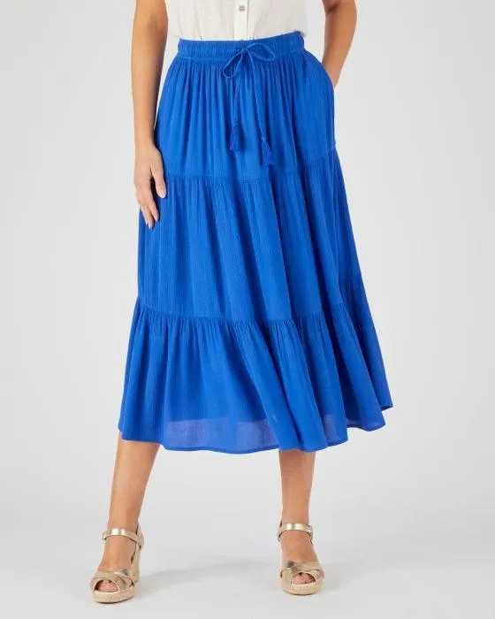 Jupe crépon fibres pure viscose Lenzing(TM) EcoVero(TM)