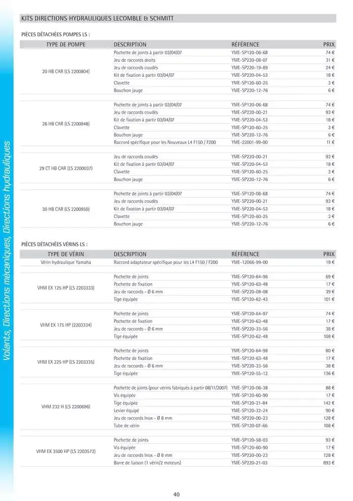 Catalogue Yamaha Marine - Accessoires Marine 2025 du 1 mars au 31 mars 2025 - Catalogue page 40