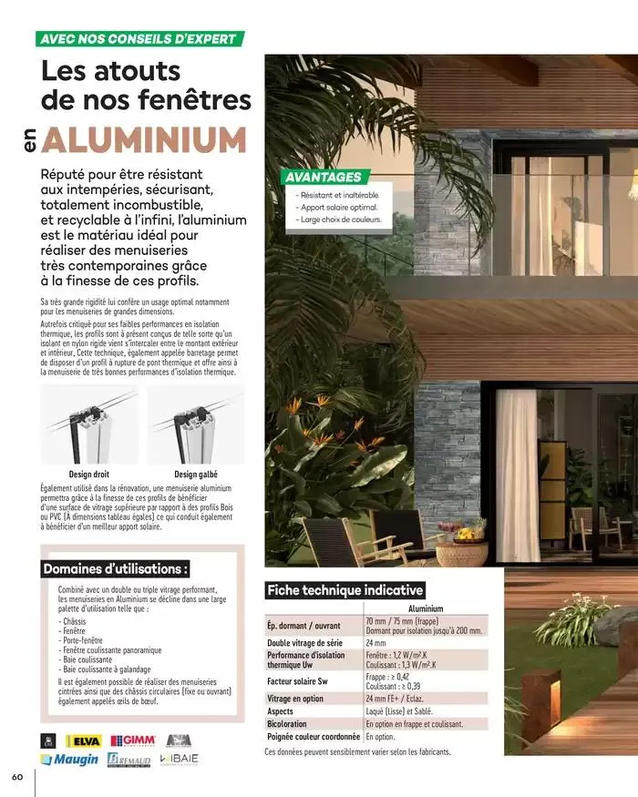 Menuiserie Extérieures 2025 du 1 janvier au 31 décembre 2025 - Catalogue page 60