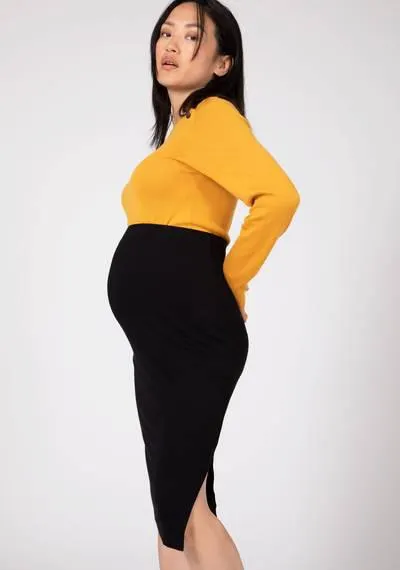 Jupe grossesse maille taille haute