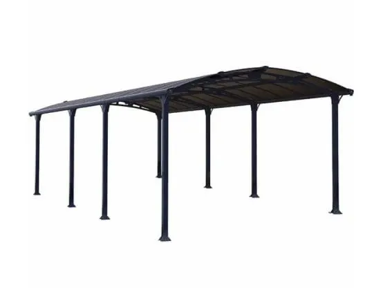 Carport aluminium toit polycarbonate Arcadia : 2 voiture 30,8 M2