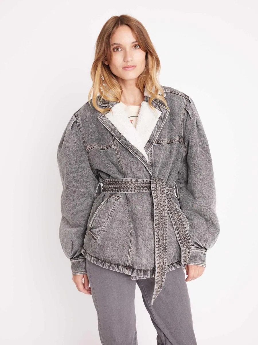 VICKY | Veste cintrée en denim gris