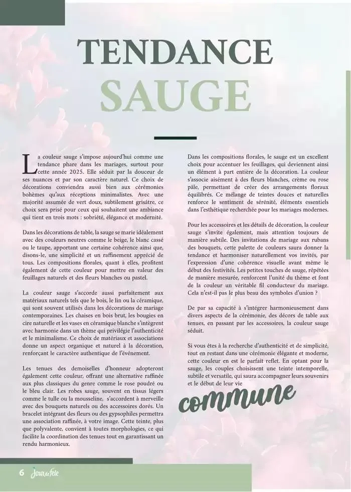 Magazine Mariage 2025 du 10 mars au 30 juin 2025 - Catalogue page 6