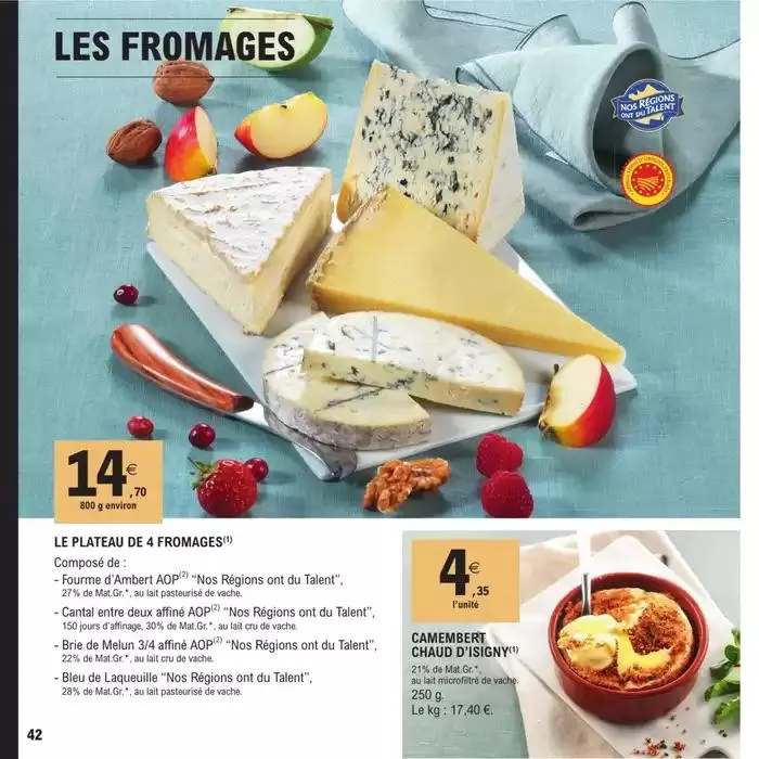 CARTE TRAITEUR PERMANENTE - MIXTE du 8 avril au 17 novembre 2025 - Catalogue page 42