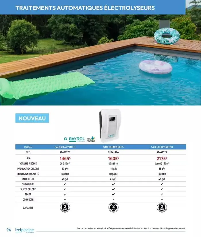 Les plaisir de l'eau Piscine,Spa,Arrosage du 10 mars au 31 décembre 2025 - Catalogue page 94