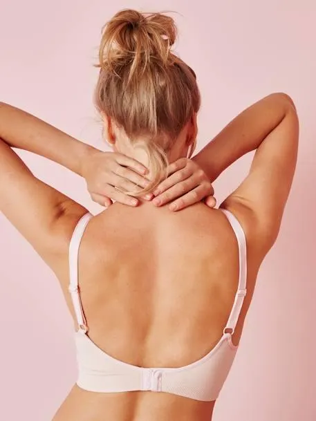 Brassière grossesse et allaitement sans coutures détail dentelle - nude