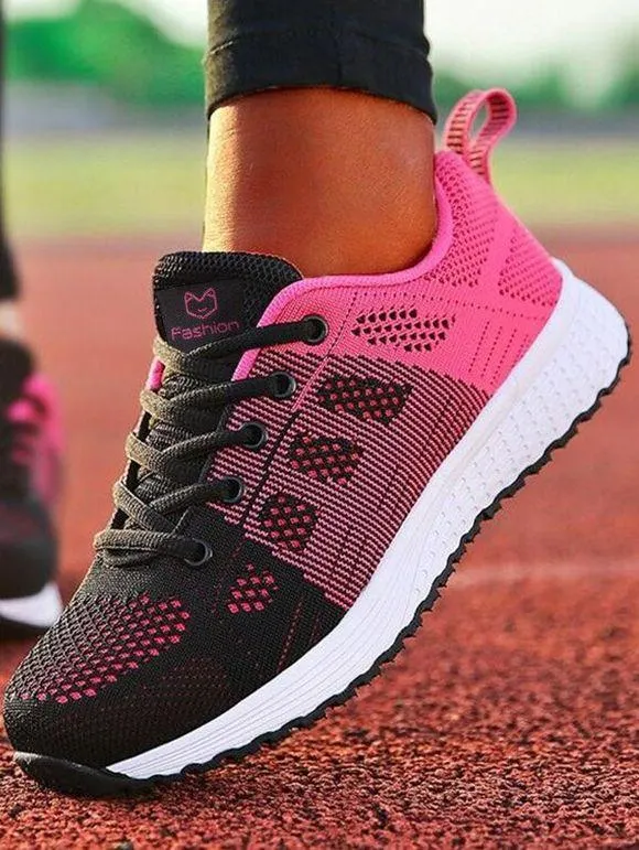 Chaussures de Course Respirantes Lettre Applique à Lacet