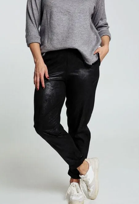 Pantalon en faux cuir marbré