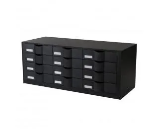 Bloc 12 tiroirs - Compatible avec l'armoire EASYOFFICE - Noir