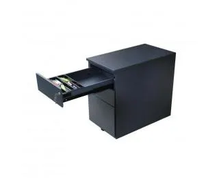 Caisson bout de bureau pour dossiers suspendus - 3 tiroirs - P74 cm - Métal - Blanc