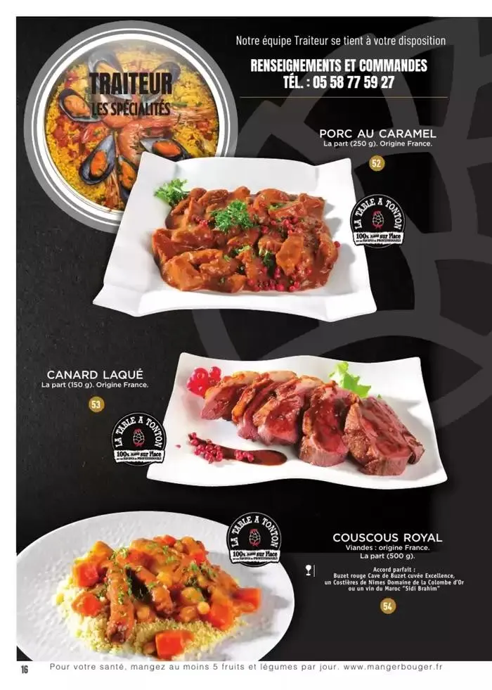 CARTE TRAITEUR PERMANENTE du 3 janvier au 31 décembre 2025 - Catalogue page 7