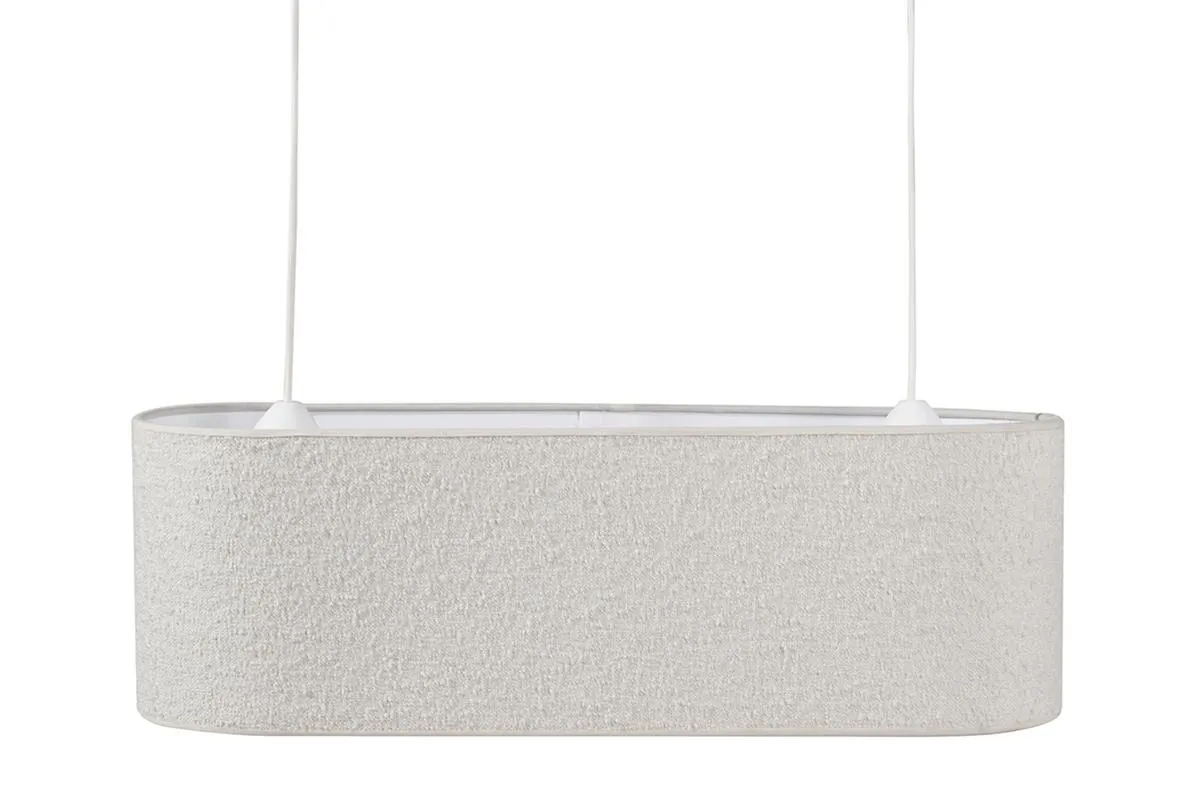 Abat-jour pour suspension double en tissu effet laine bouclée écru L62 cm TESSA