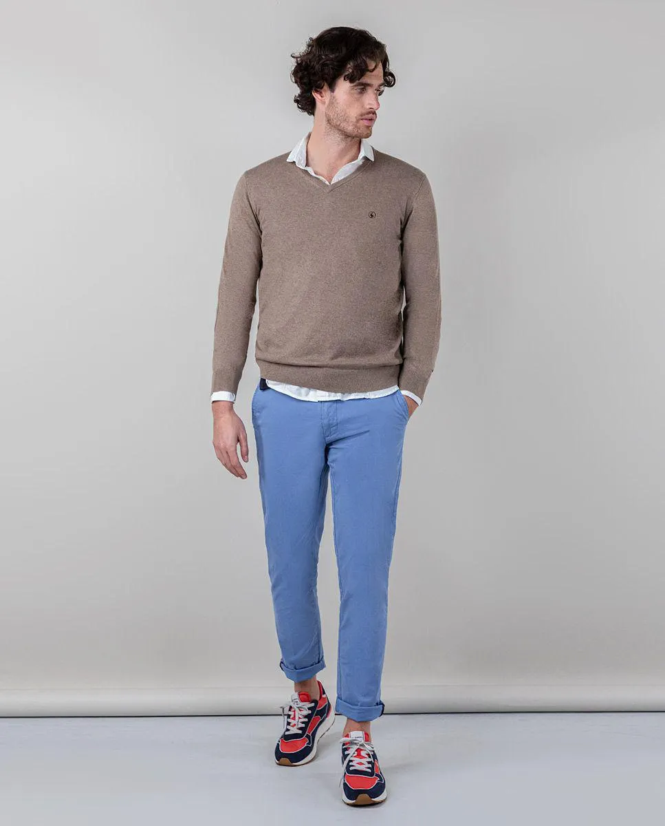 Pantalon Chino Basique Bleu