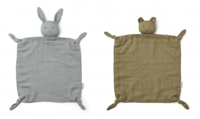 Doudou Agnete Lapin Ours - Lot de 2