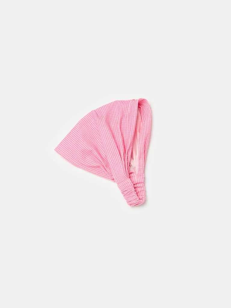 Bandana with gingham pattern Blanc/rose