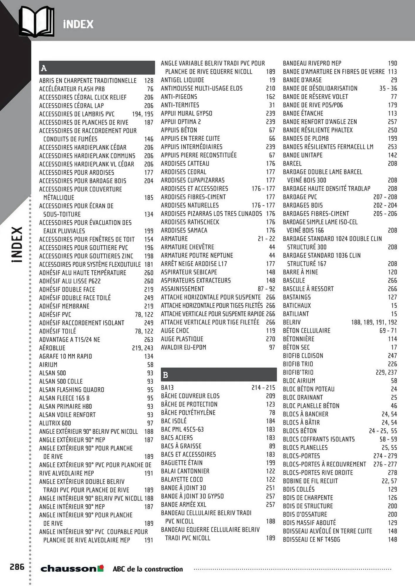 Catalogue Chausson Matériaux du 2 mai au 31 décembre 2025 - Catalogue page 288