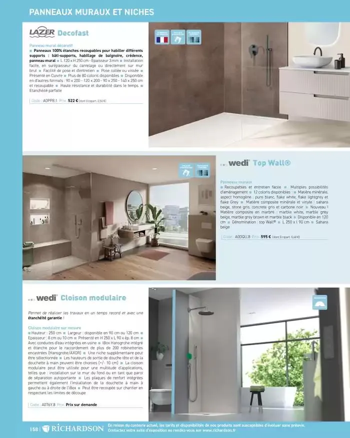 SALLE DE DE BAINS ET CARRELAGE 2025 du 11 avril au 31 décembre 2025 - Catalogue page 160