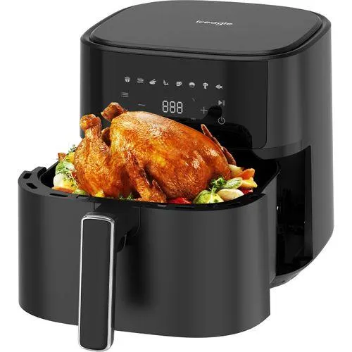 ICEAGLE Friteuse Sans Huile XL 6,5l, Air Fryer 1700w, 8 Programmes, Affichage LED, Recettes