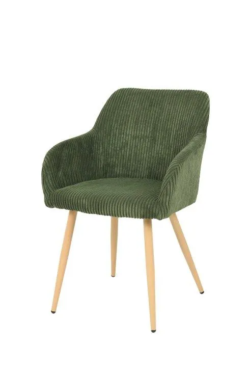 BETTY FAUTEUIL VELOURS VERT PIEDS BOIS