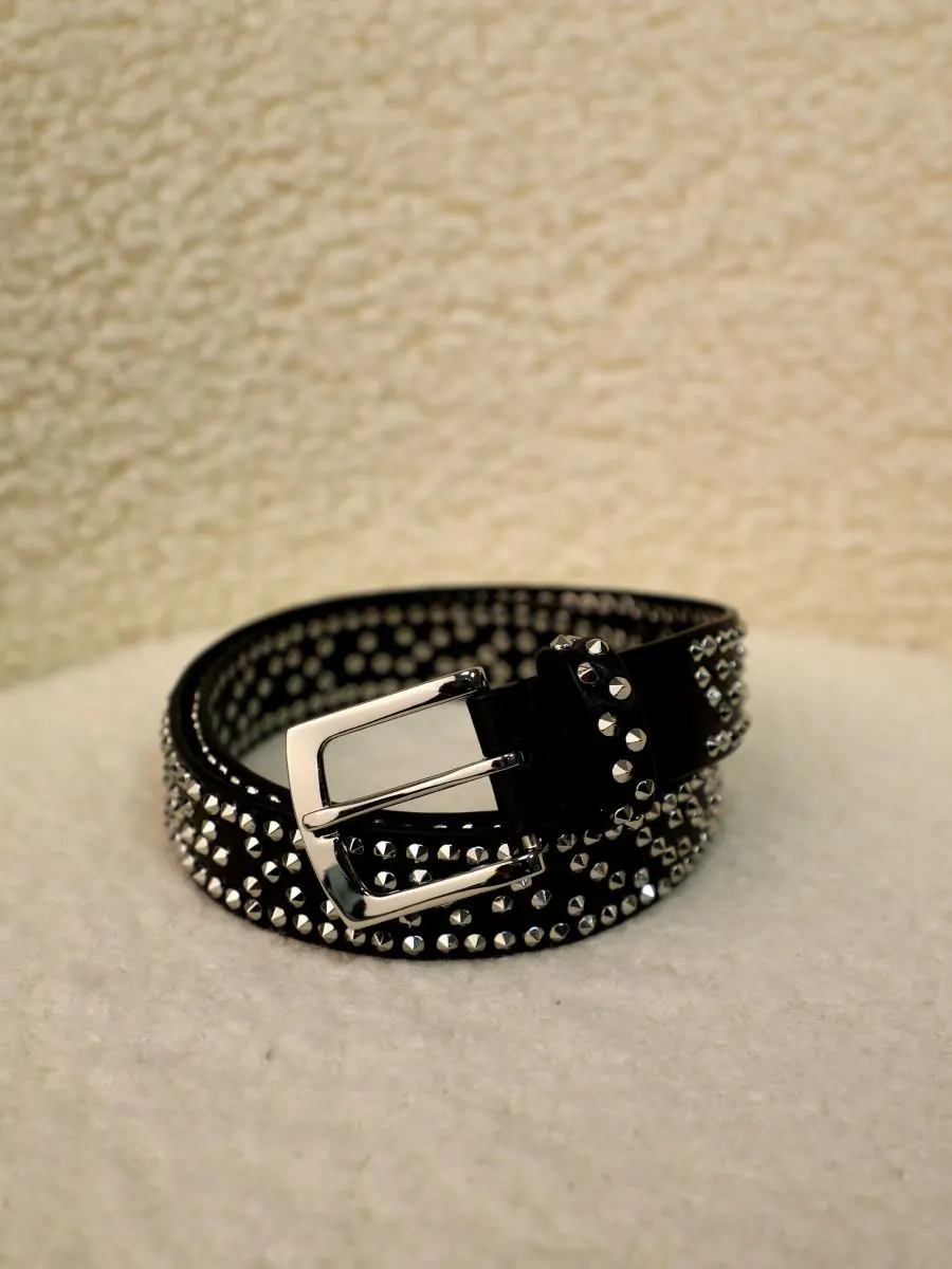 OLIVIA | Ceinture en cuir avec studs en métal