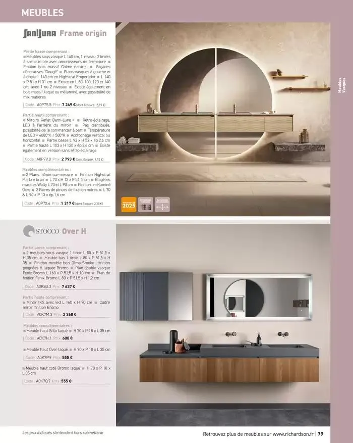 SALLE DE DE BAINS ET CARRELAGE 2025 du 11 avril au 31 décembre 2025 - Catalogue page 81