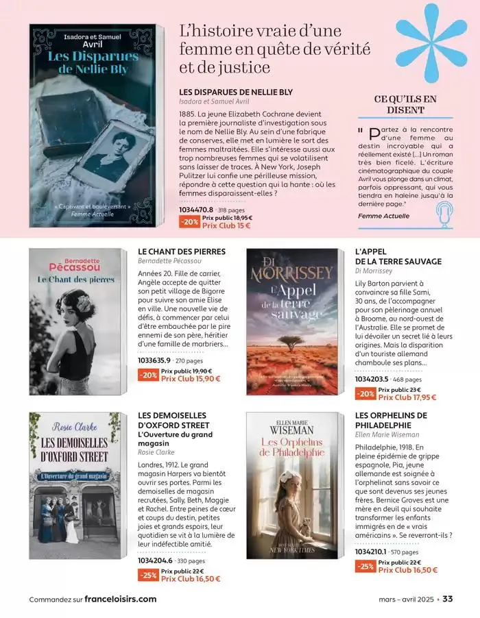 Mars - Avril 2025 du 4 mars au 30 avril 2025 - Catalogue page 33