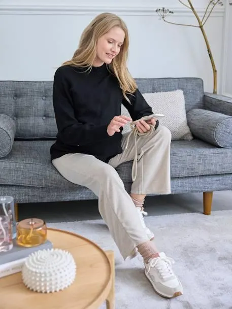 Pull double pan grossesse et allaitement - noir