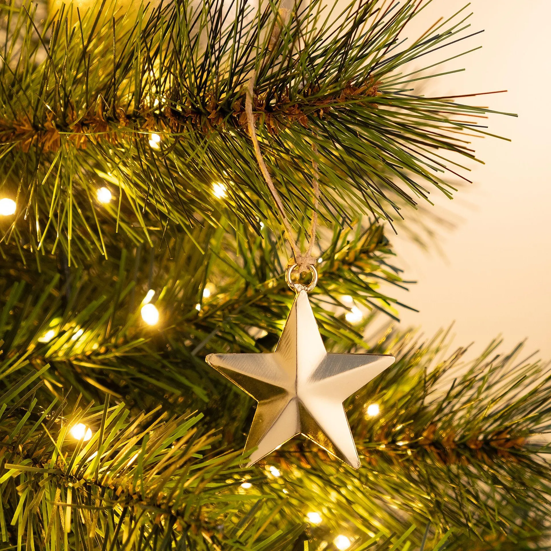 Suspension de Noël étoile métallisée dorée