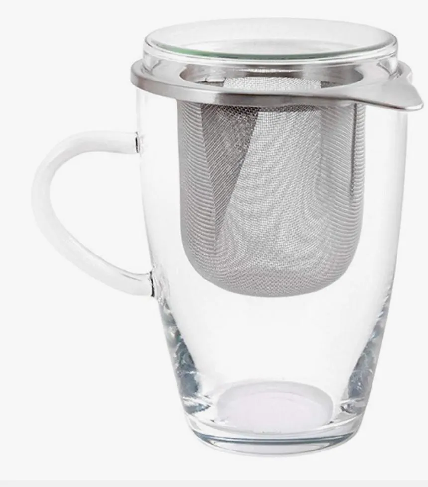 Verre à infusion avec couvercle et filtre
