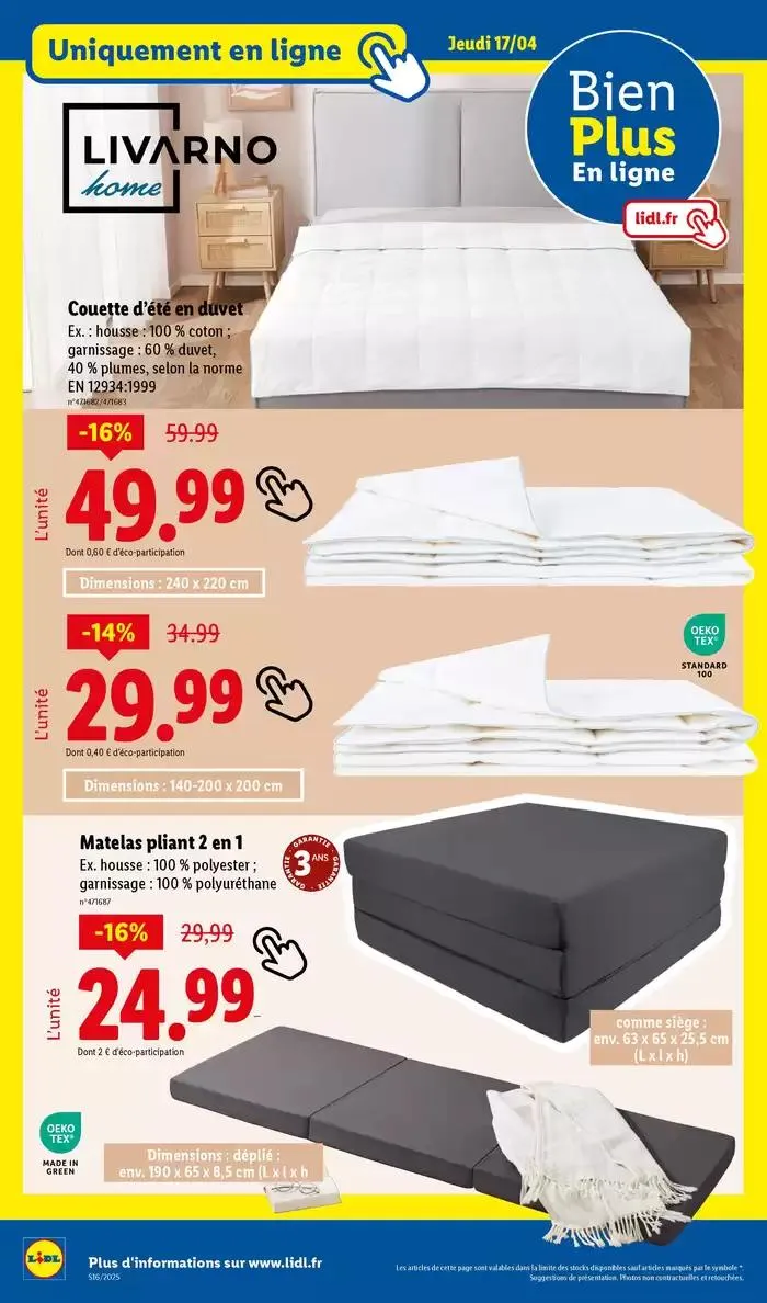 Découvrez la sélection de produits mode et bricolage à prix Lidl ! du 14 avril au 17 avril 2025 - Catalogue page 44