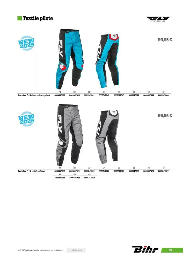 FLY RACING 2025 du 20 novembre au 31 août 2025 - Catalogue page 57