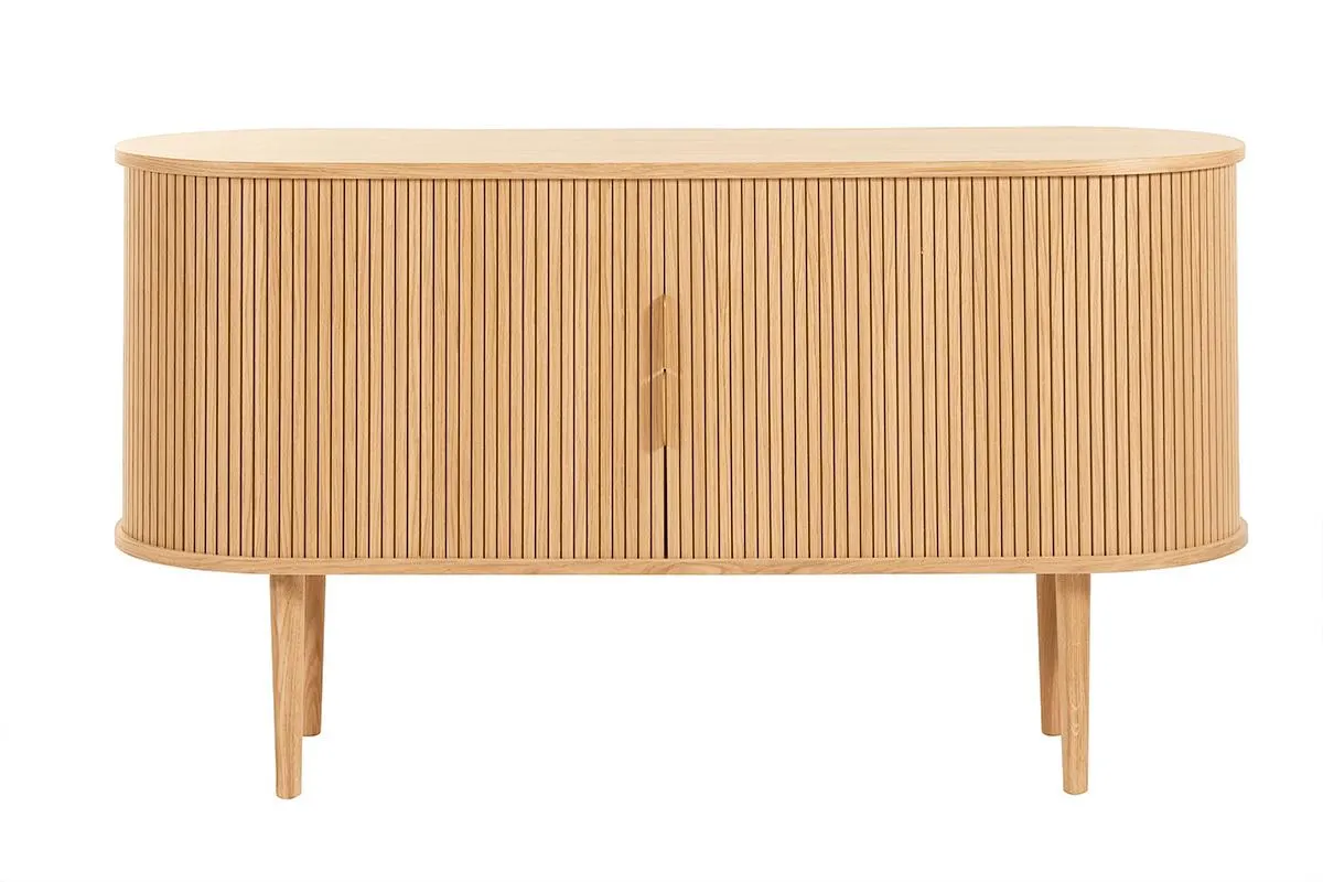 Buffet vintage en bois clair chêne 2 portes coulissantes L138 cm EPIC