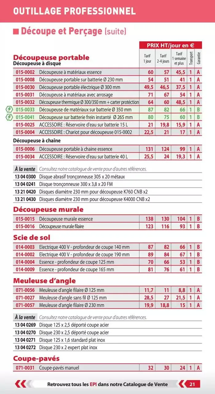 Tarifs professionnels du 3 janvier au 31 décembre 2025 - Catalogue page 23