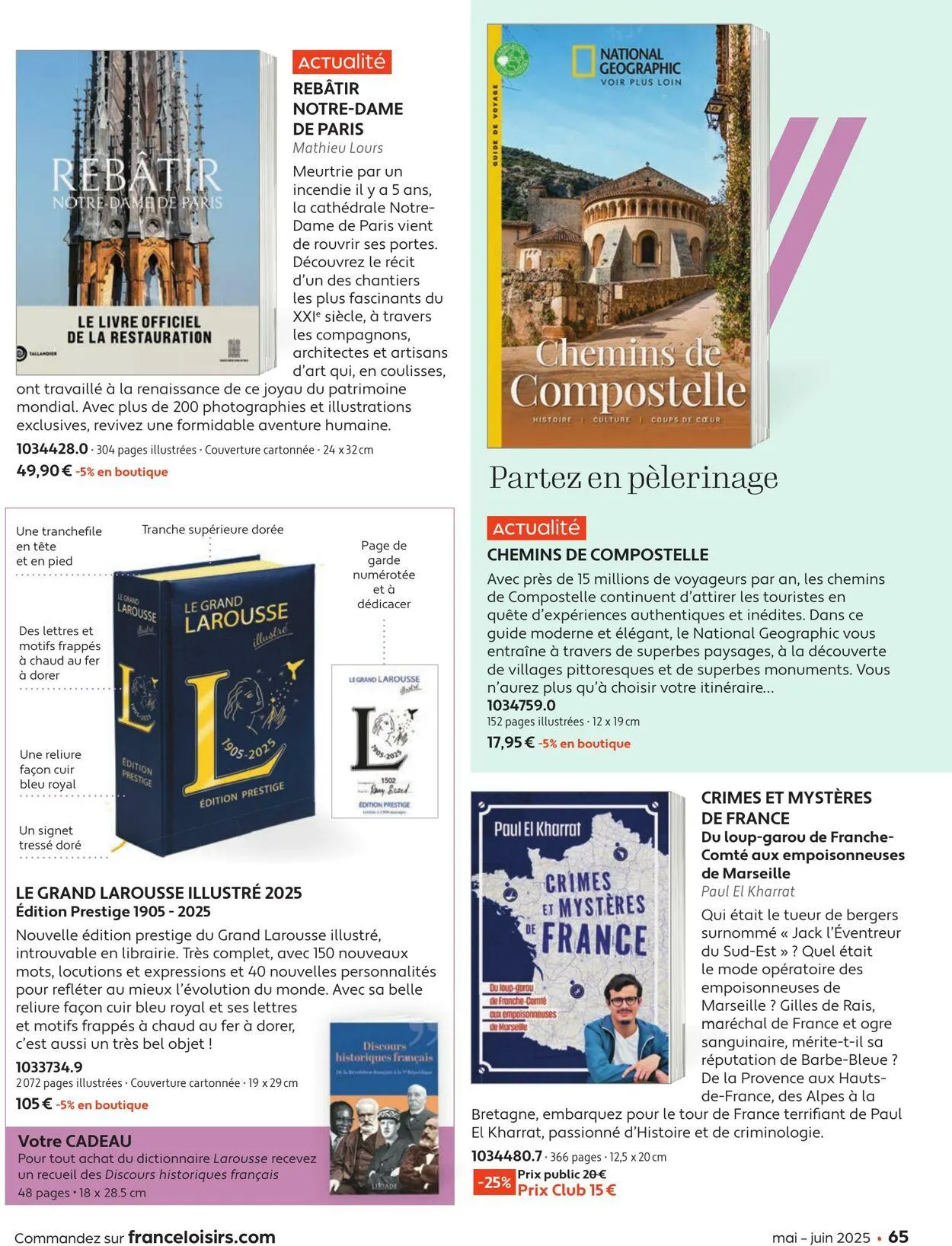 France Loisirs du 1 mai au 30 juin 2025 - Catalogue page 65