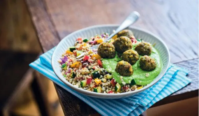 Falafels, boulghour aux petits légumes