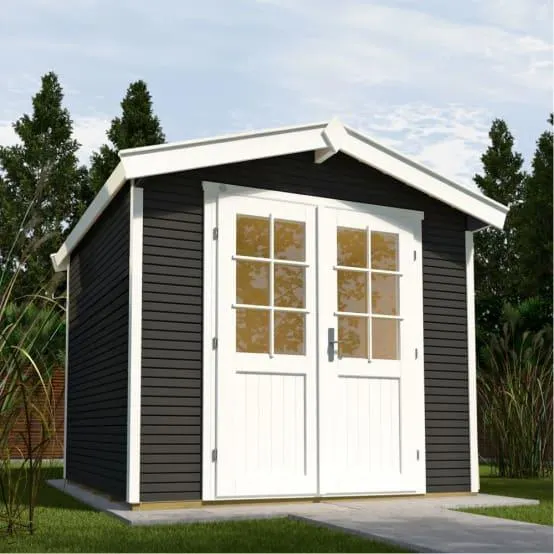 Abri de jardin bois Wekaline Anthracite 4,68 m² Ep. 28 mm