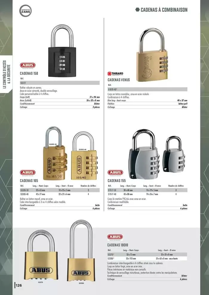 Guide Quincaillerie Serrurerie 2025 - 2026 du 1 avril au 1 avril 2026 - Catalogue page 128